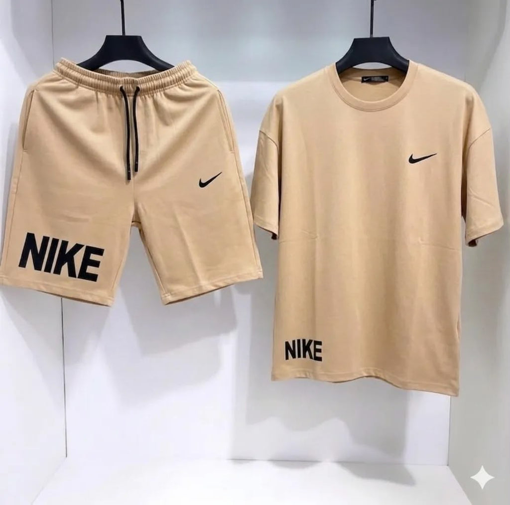 men Nike dri fit beige co-ord set-2pcs