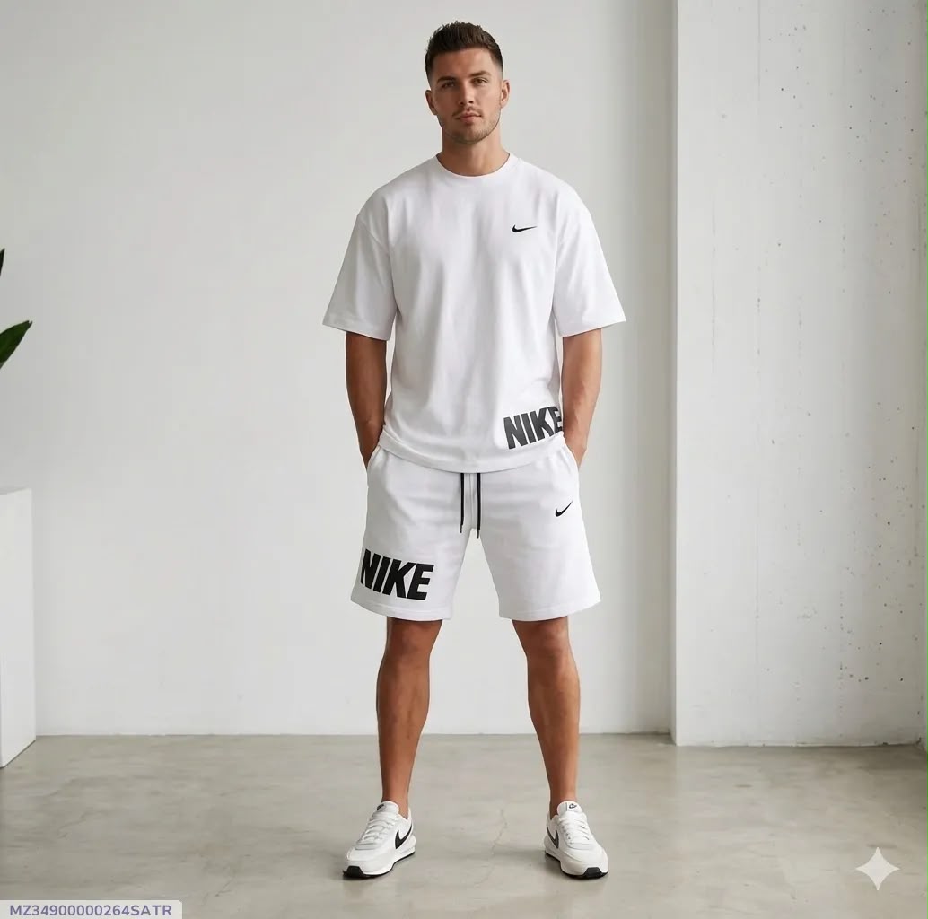men Nike dri fit beige co-ord set-2pcs