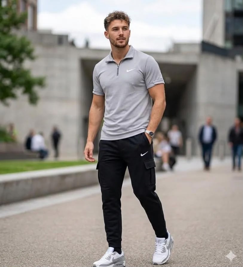 men casual Nike t-shirts and jogger pants 2pcs set